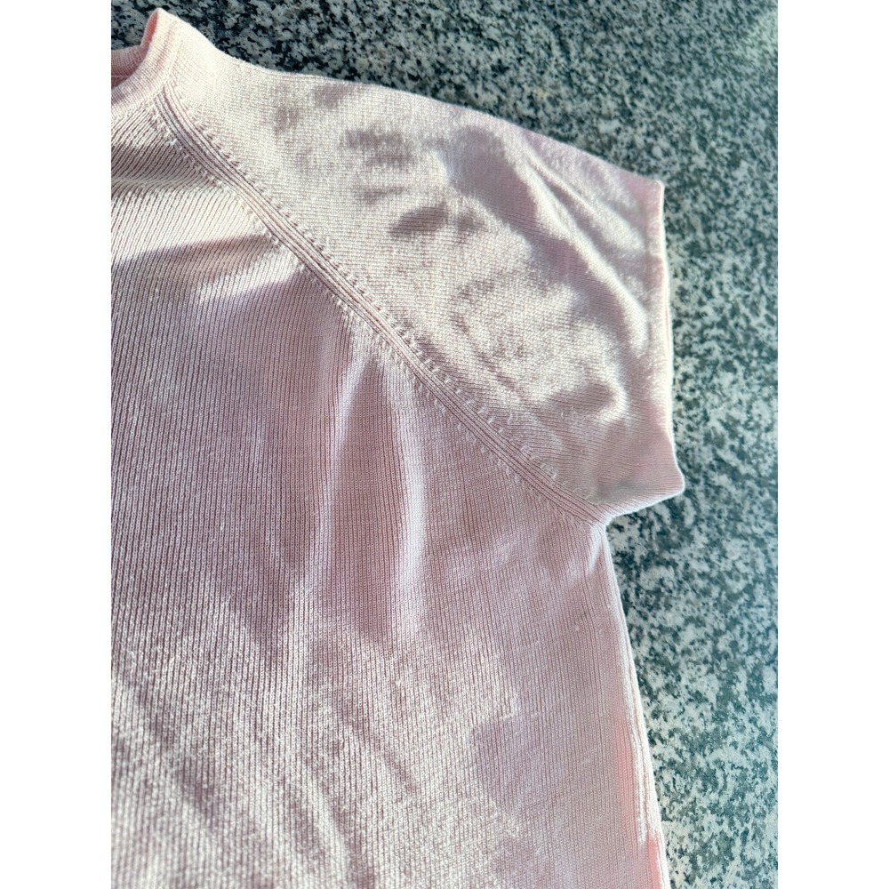 Joseph A Pink Silk Knit Short Sleeve Top Womens 2X Lightweight Minimalist - Picture 3 of 7